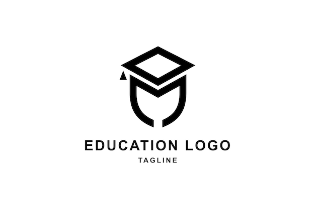 Vector diseño de plantilla de logotipo de educación y letra m