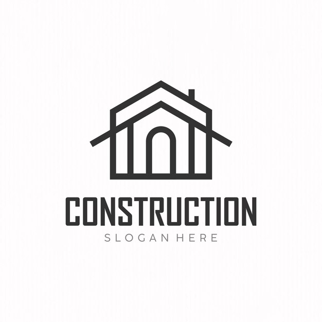 Diseño de la plantilla del logotipo de la empresa de construcción