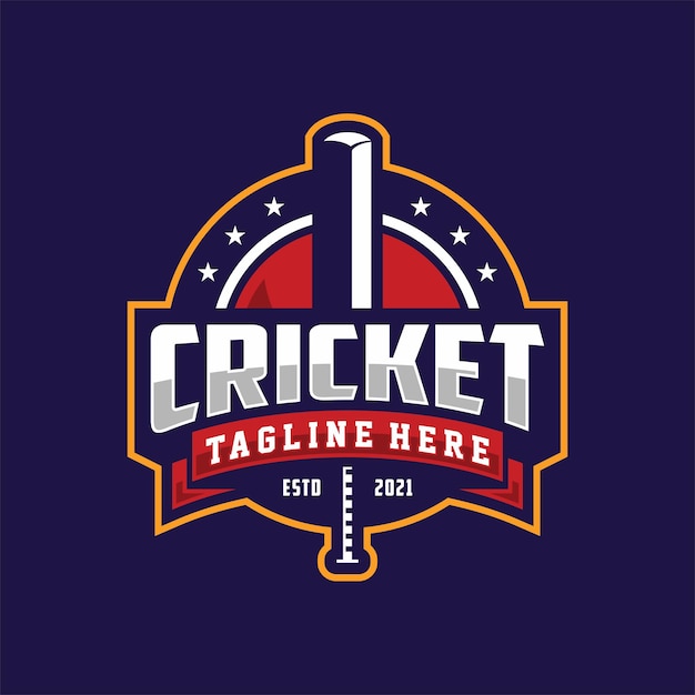 Diseño de plantilla de logotipo de equipo de críquet