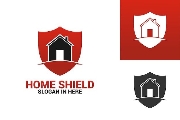 Diseño de plantilla de logotipo de escudo de casa