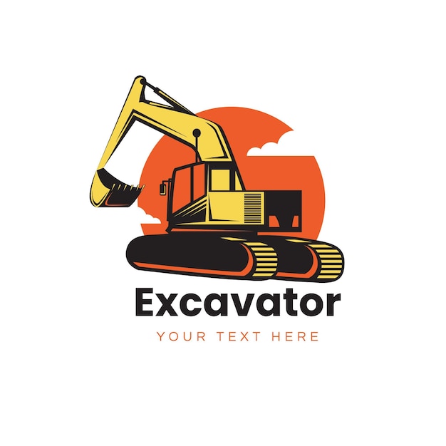 Vector diseño de plantilla de logotipo de excavadora