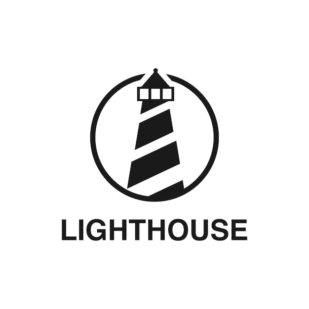 Diseño de plantilla de logotipo de faro Ilustración vectorial