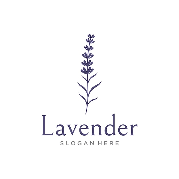 Diseño de plantilla de logotipo de flor de lavanda orgánica dibujada a mano Logotipo para belleza cosmética té aceite hierba