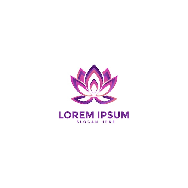 Diseño de plantilla de logotipo de flor de loto