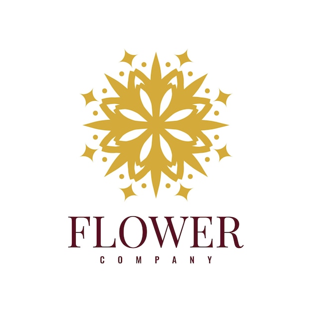 Diseño de plantilla de logotipo de flor plana