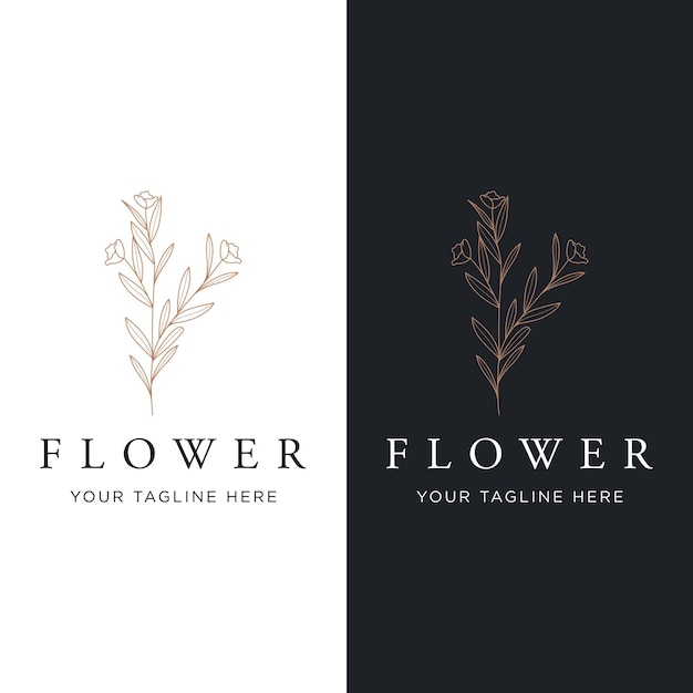 Diseño de plantilla de logotipo floral o botánico dibujado a mano logotipo para estudio de fotografía de negocios boda y floristería
