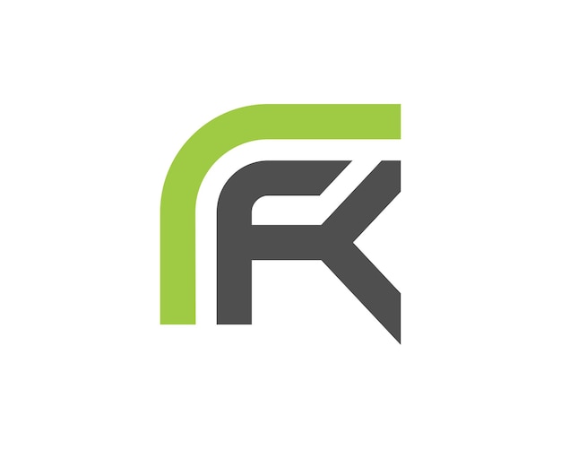 Diseño de plantilla de logotipo en forma de hoja de letra fk mínima