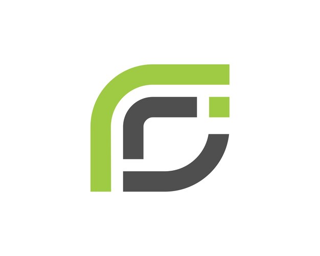 Diseño de plantilla de logotipo en forma de hoja de la letra mínima fj
