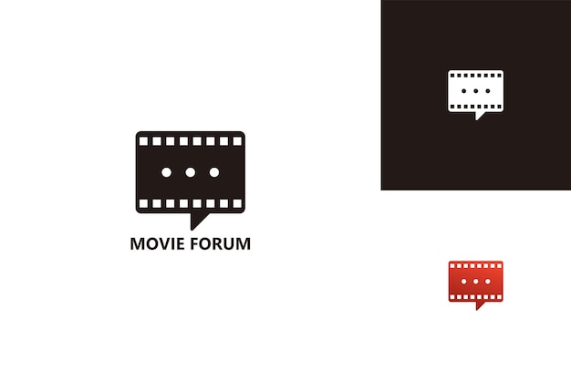 Diseño de plantilla de logotipo de foro de chat de película Vector Emblem Design Concept Icono de símbolo creativo