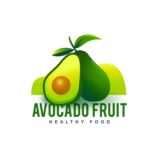 diseño de plantilla de logotipo de fruta de aguacate fresco