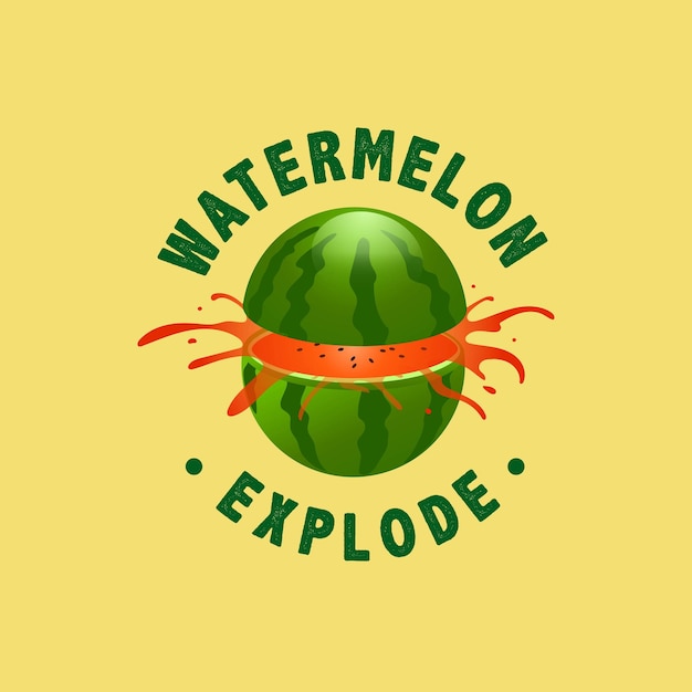 diseño de plantilla de logotipo de fruta de sandía fresca