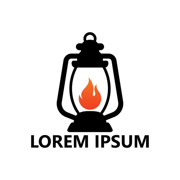 Diseño de plantilla de logotipo de fuego de linterna