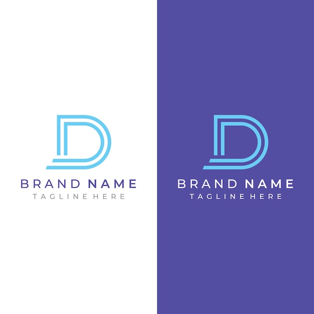 Diseño de plantilla de logotipo Geometría inicial de la letra D Diseño de logotipo con un estilo minimalista y elegante Logotipo para empresas e iniciales