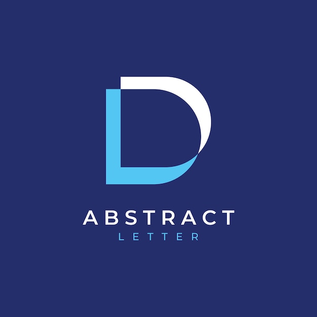 Diseño de plantilla de logotipo Geometría inicial de la letra D Diseño de logotipo con un estilo minimalista y elegante Logotipo para empresas e iniciales