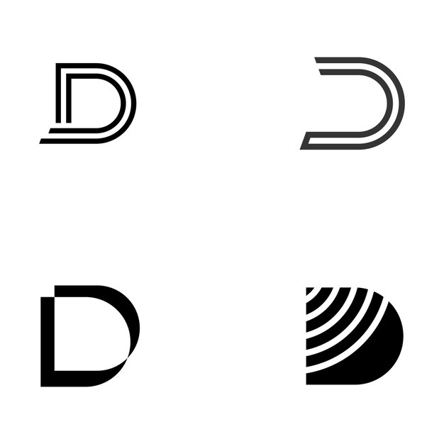 Diseño de plantilla de logotipo Geometría inicial de la letra D Diseño de logotipo con un estilo minimalista y elegante Logotipo para empresas e iniciales