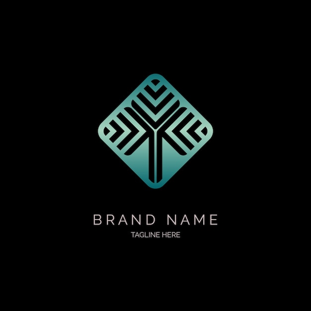 Diseño de plantilla de logotipo geométrico cuadrado moderno para marca o empresa y otros