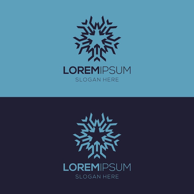 Diseño de plantilla de logotipo geométrico de lujo con decoración en forma de estrella