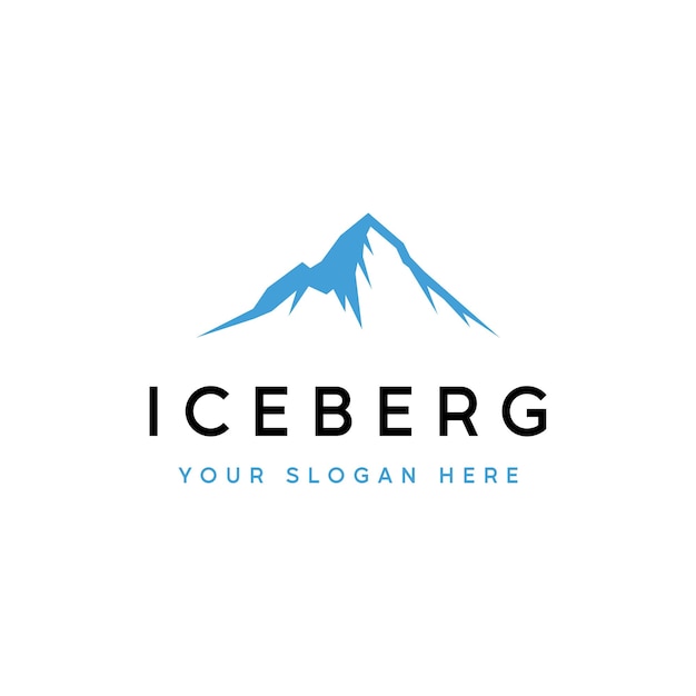 Diseño de plantilla de logotipo de iceberg antártico con un concepto simple