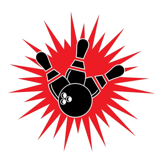 Diseño de plantilla de logotipo de icono de bolos