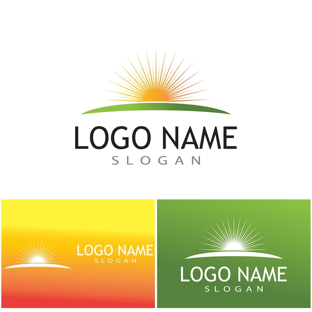 Diseño de plantilla de logotipo de icono de ilustración de vector de sol