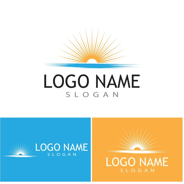 Diseño de plantilla de logotipo de icono de ilustración de vector de sol
