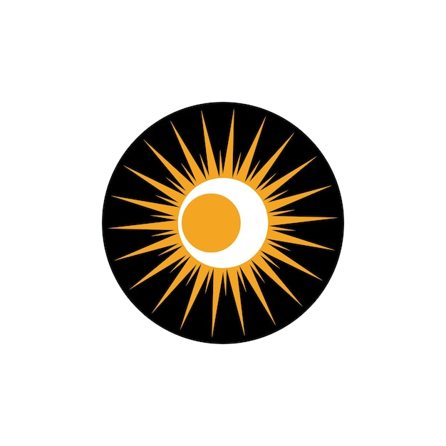 Diseño de plantilla de logotipo de icono de ilustración de vector de sol