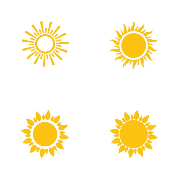 Vector diseño de plantilla de logotipo de icono de ilustración de vector de sol