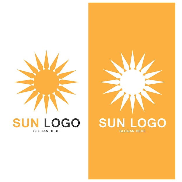 Diseño de plantilla de logotipo de icono de ilustración de vector de sol