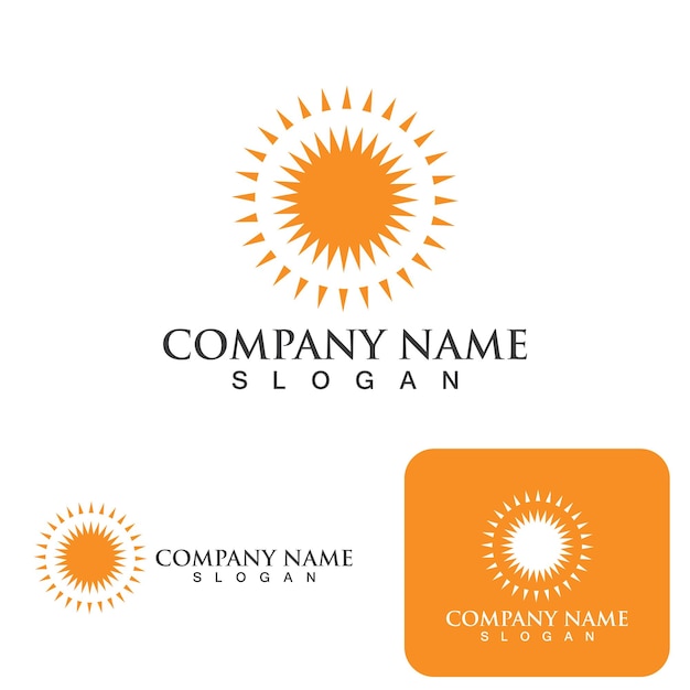 Diseño de plantilla de logotipo de icono de ilustración de vector de sol