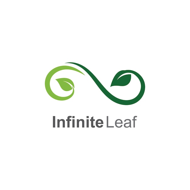 diseño de plantilla del logotipo de la ilustración del icono vectorial de la hoja infinita