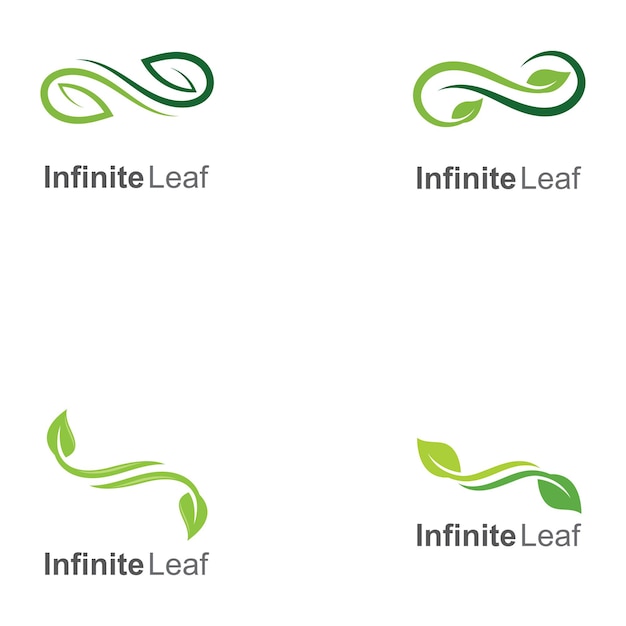 diseño de plantilla del logotipo de la ilustración del icono vectorial de la hoja infinita