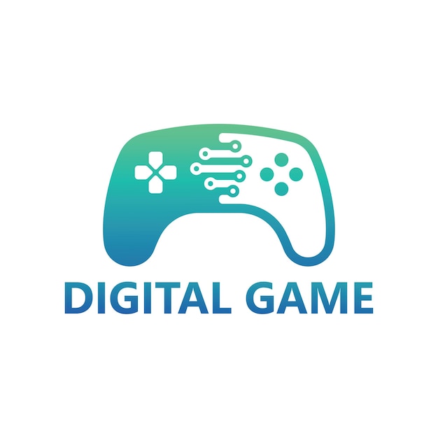 Diseño de plantilla de logotipo de juego digital