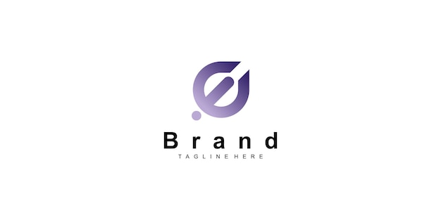 Diseño de plantilla de logotipo de la letra E simple con vector premium de concepto moderno