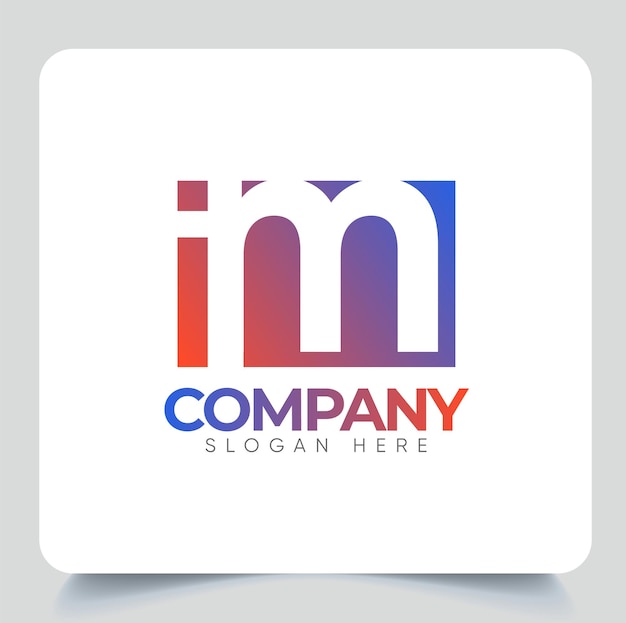 Diseño de plantilla de logotipo de letra I y M de letra rectangular única creativa con Vector Premium.