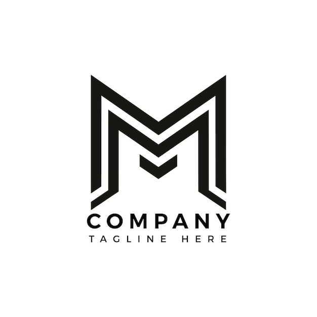 Diseño de plantilla de logotipo de la letra m geométrica