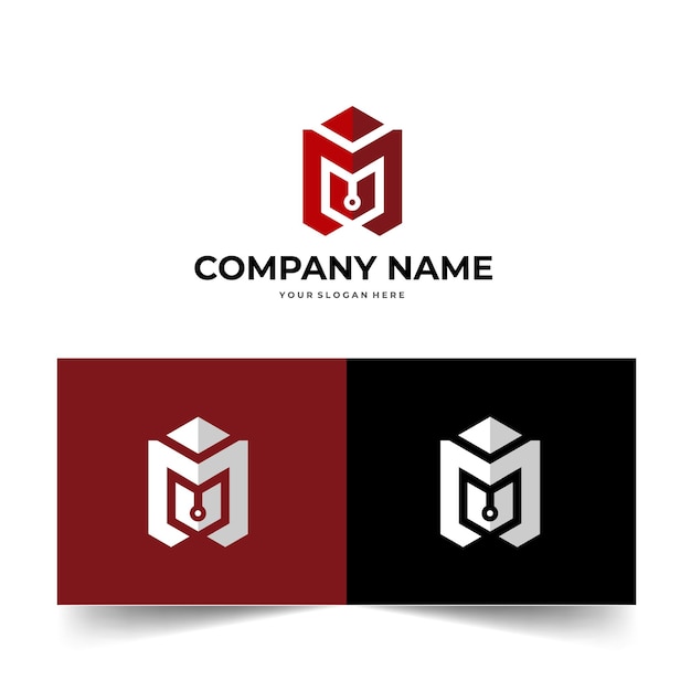 Diseño de plantilla de logotipo de letra MU
