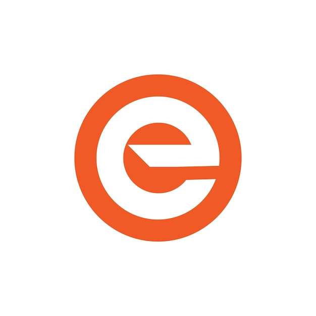 Vector diseño de plantilla de logotipo de letras iniciales e en forma redondeada diseño minimalista del logotipo del monograma de letra e
