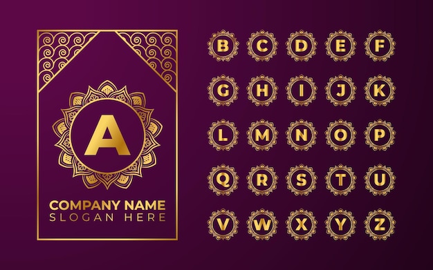 Diseño de plantilla de logotipo de lujo de la A a la Z