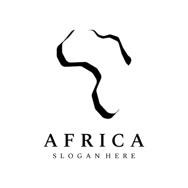 Diseño de plantilla de logotipo de mapa de continente africano abstracto viajes y excursiones en áfrica con concepto de diseño vectorial