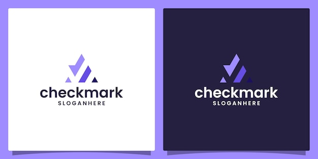 Diseño de plantilla de logotipo de marca de verificación con letra A logotipo abstracto Icono de símbolo creativo de diseño vectorial