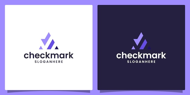 Diseño de plantilla de logotipo de marca de verificación con letra a logotipo abstracto icono de símbolo creativo de diseño vectorial