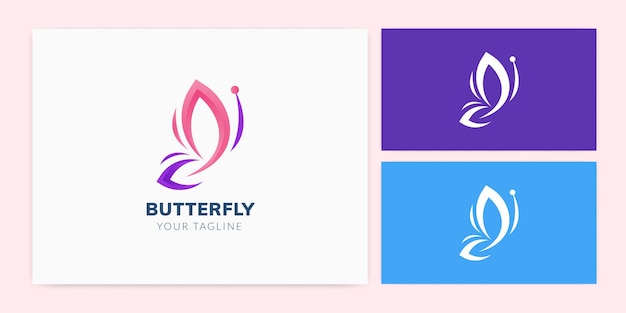 Diseño de plantilla de logotipo de mariposa o polilla de belleza
