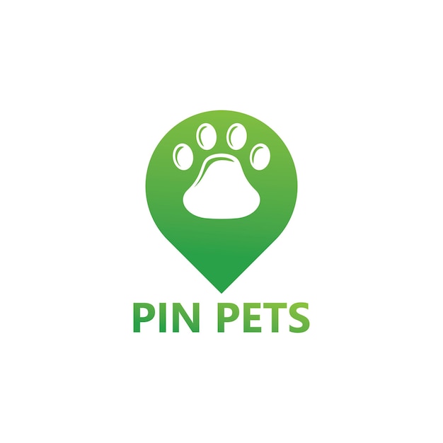 Diseño de plantilla de logotipo de mascotas pin