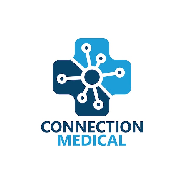 Diseño de plantilla de logotipo médico de conexión