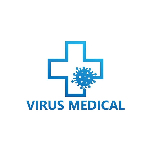 Diseño de plantilla de logotipo médico de virus