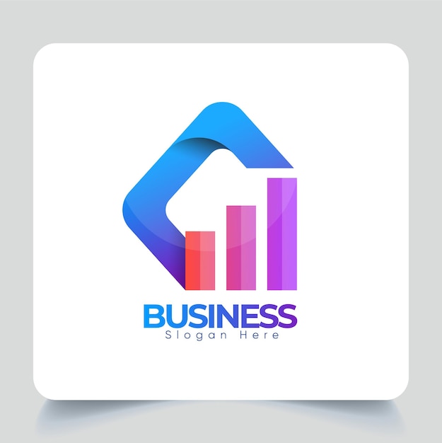 Diseño de plantilla de logotipo minimalista de Creative Grow Business Agency, color degradado, Vector Premium.