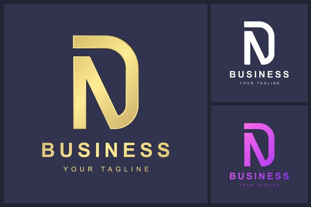 Diseño de plantilla de logotipo minimalista letra D