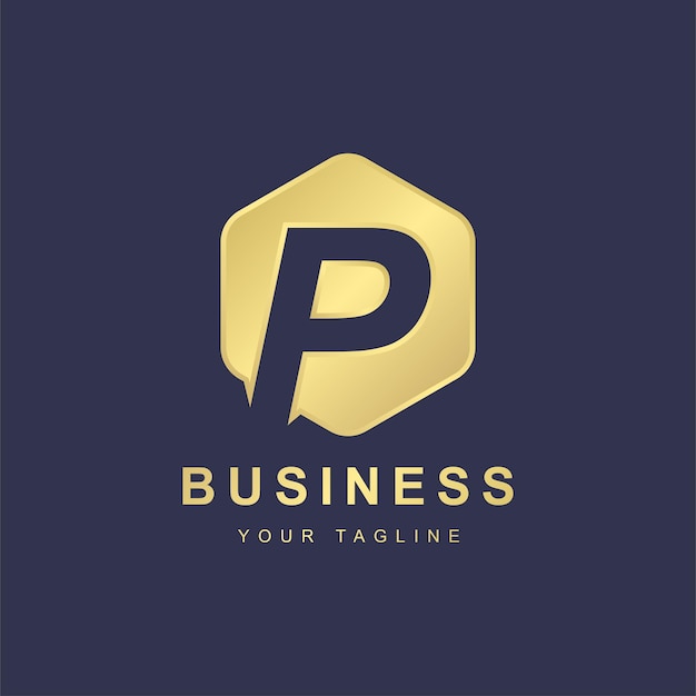 Diseño de plantilla de logotipo minimalista letra P