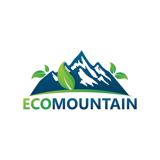 Diseño de plantilla de logotipo de montaña ecológica