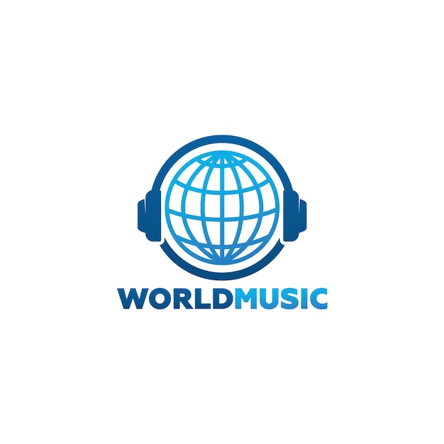 Diseño de plantilla de logotipo de música mundial